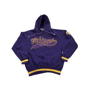 Vintage Starter 90s Minnesota Vikings Tail Sweep NFL Hooded Sweatshirt Large